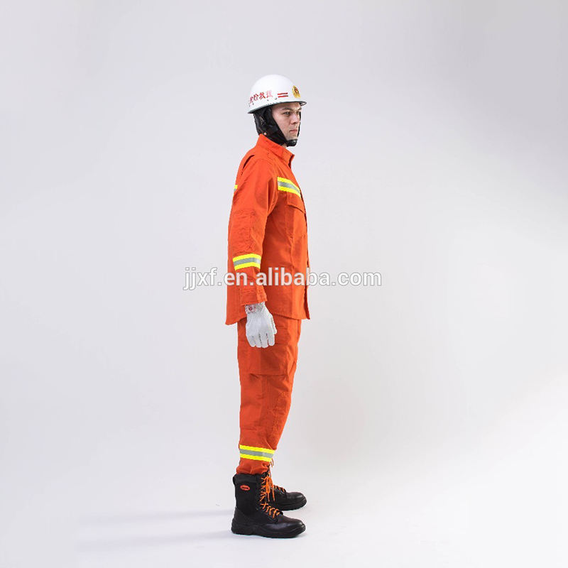 100% Pure Cotton Anti Fire Suit With Reflective Tape 50 mm Firemen Suit