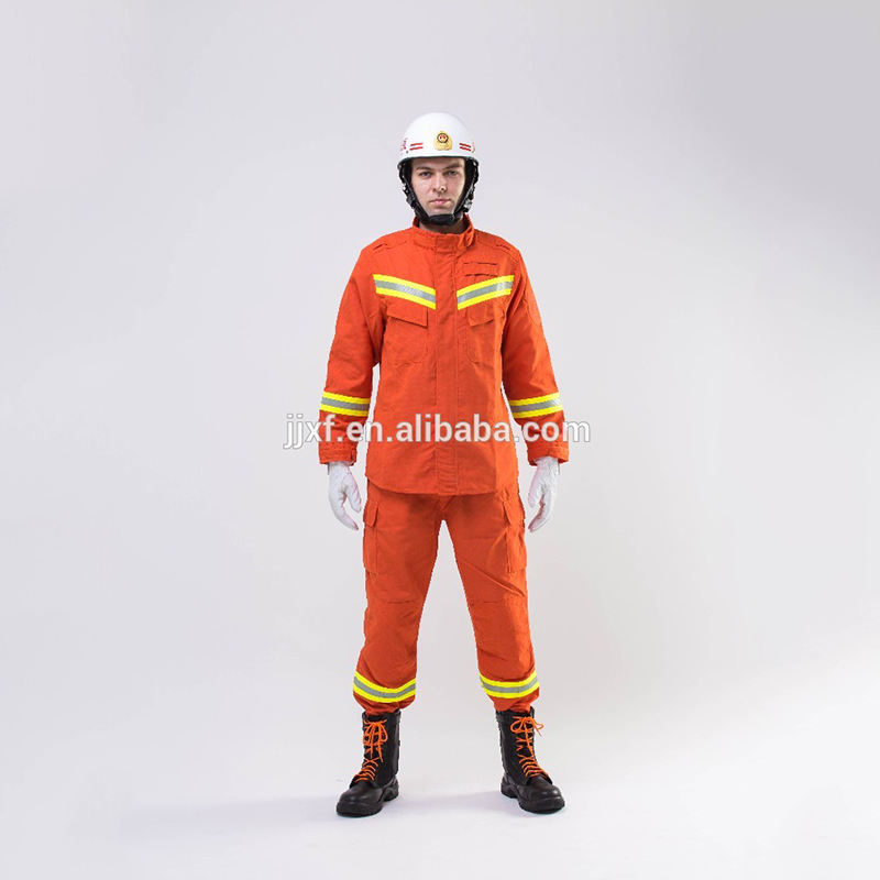 100% Pure Cotton Anti Fire Suit With Reflective Tape 50 mm Firemen Suit