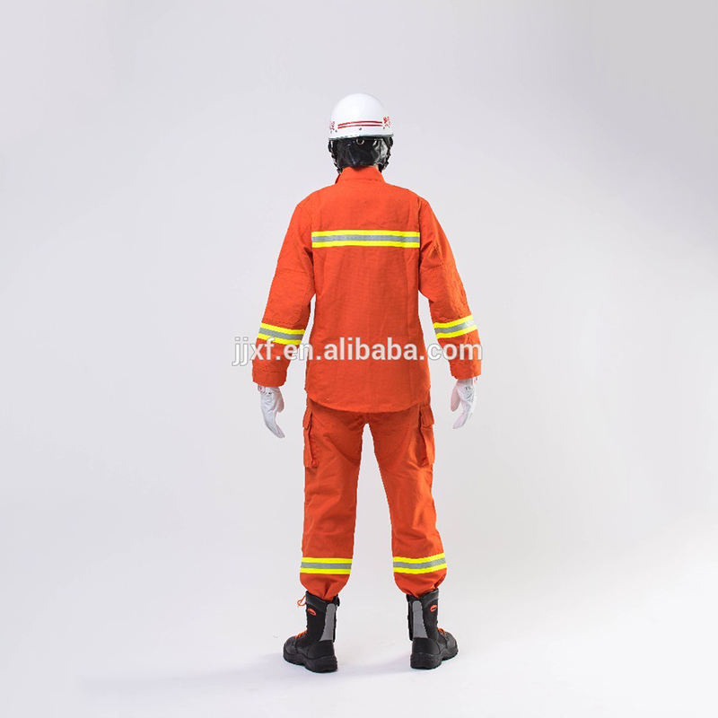 100% Pure Cotton Anti Fire Suit With Reflective Tape 50 mm Firemen Suit